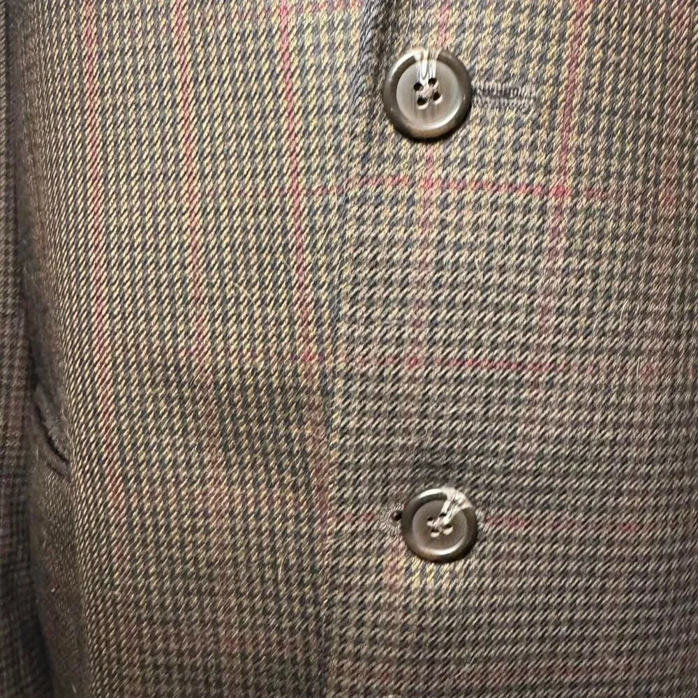 Lauren Ralph Lauren 100% Wool Sport Coat 44L Brown Houndstooth Checked Canada